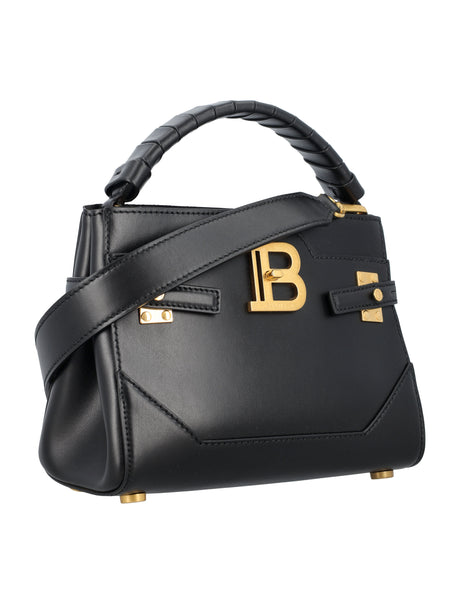 Smooth Leather Top-Handle Handbag for Women - Black B-Buzz 22 by Balmain