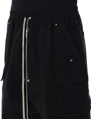 DRKSHDW Men's Black Cargo Shorts with Elastic Waist and Side Pockets