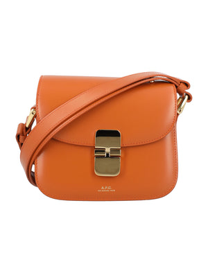 Cinnamon Grace Mini Handbag - Cow Leather, Clasp Flap Closure, Adjustable Shoulder Strap, Goldtone Hardware - SS24
