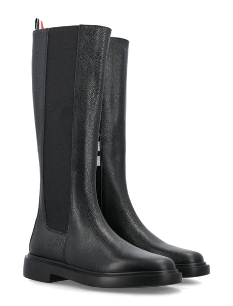 THOM BROWNE Classic Women's Black Leather Chelsea Boots