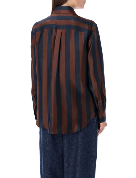FENDI Elegant Stripe Silk Shirt Size 38