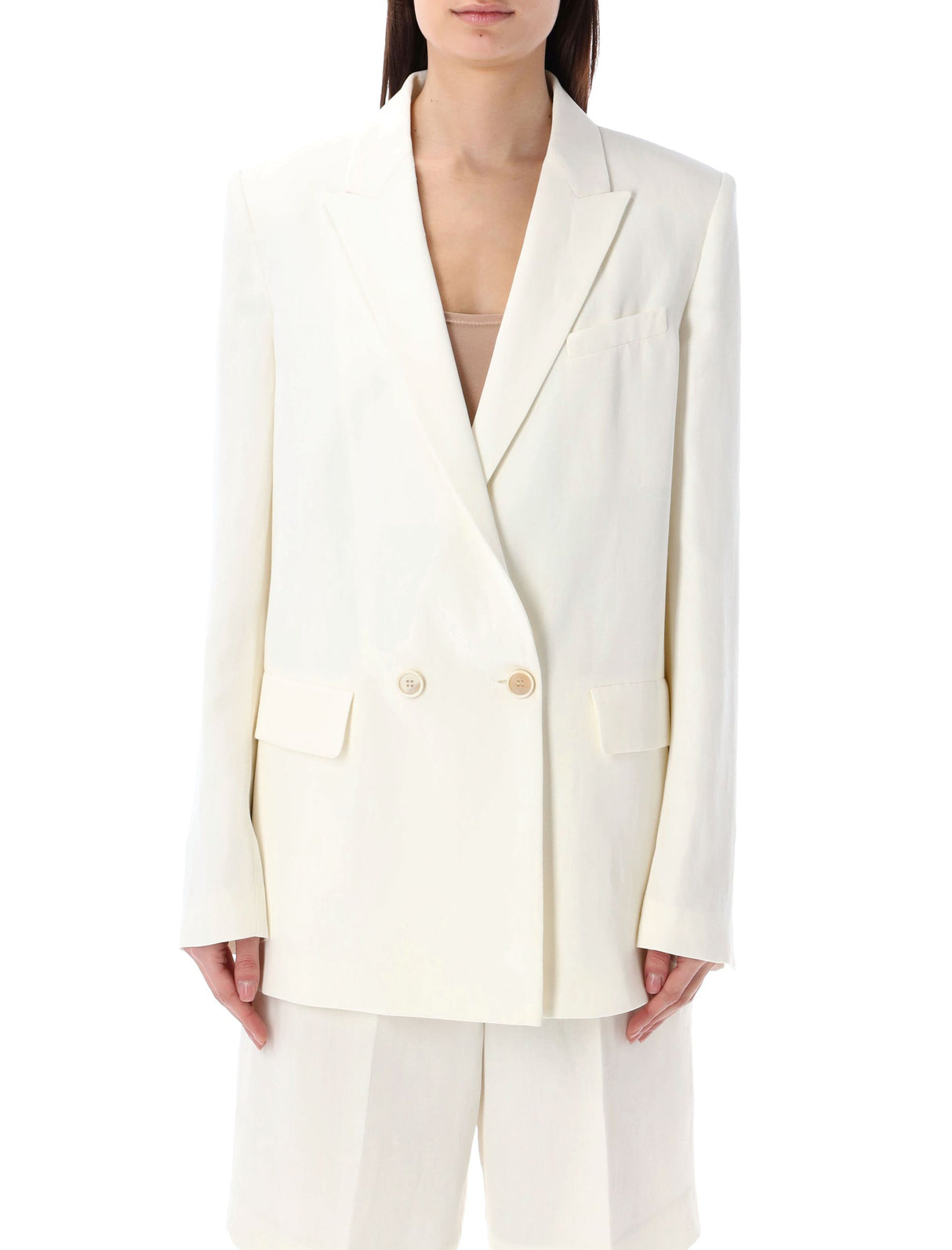 菲比安娜露易斯斐特素白女裝西裝外套-SS24系列
