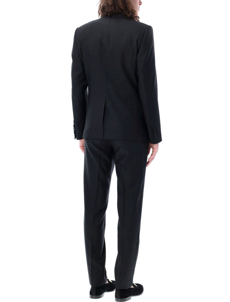 DOLCE & GABBANA Tailored Three-Piece Tuxedo Suit for Men in Black