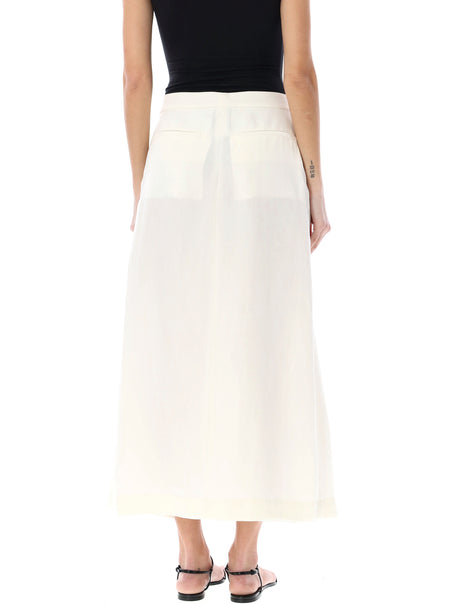 女性用白プリーツアンクル丈スカート SS24
