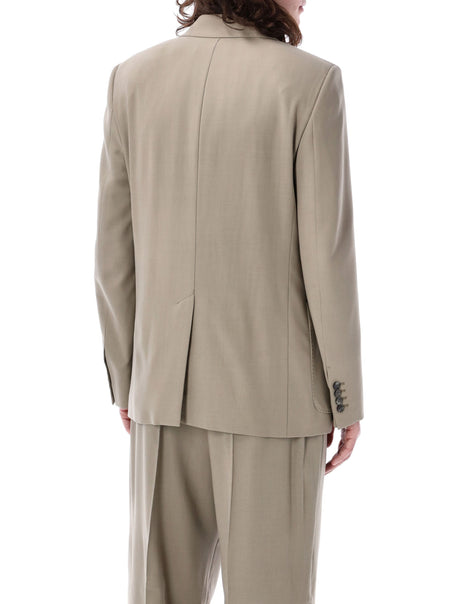 Áo blazer hai lớp màu nâu nhạt dành cho nam mùa xuân/hè năm 2024