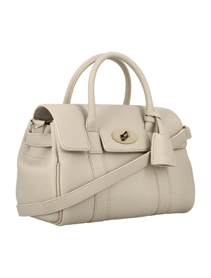 MULBERRY Women's Chalk White Small Bayswater Leather Satchel SS24