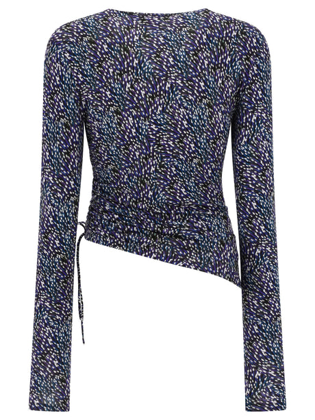 ISABEL MARANT Blue Side Drape Top for Women | SS24 Collection