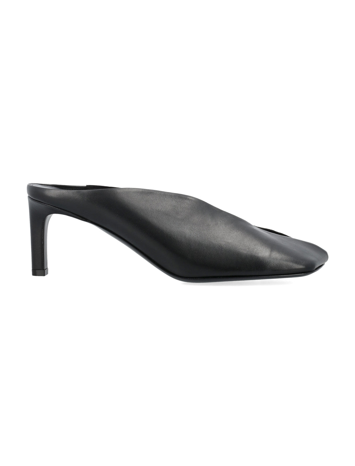 JIL SANDER High-Heeled Leather Flat for Women - Squared Toe, Nappa Lining, 7.5cm Heel Height