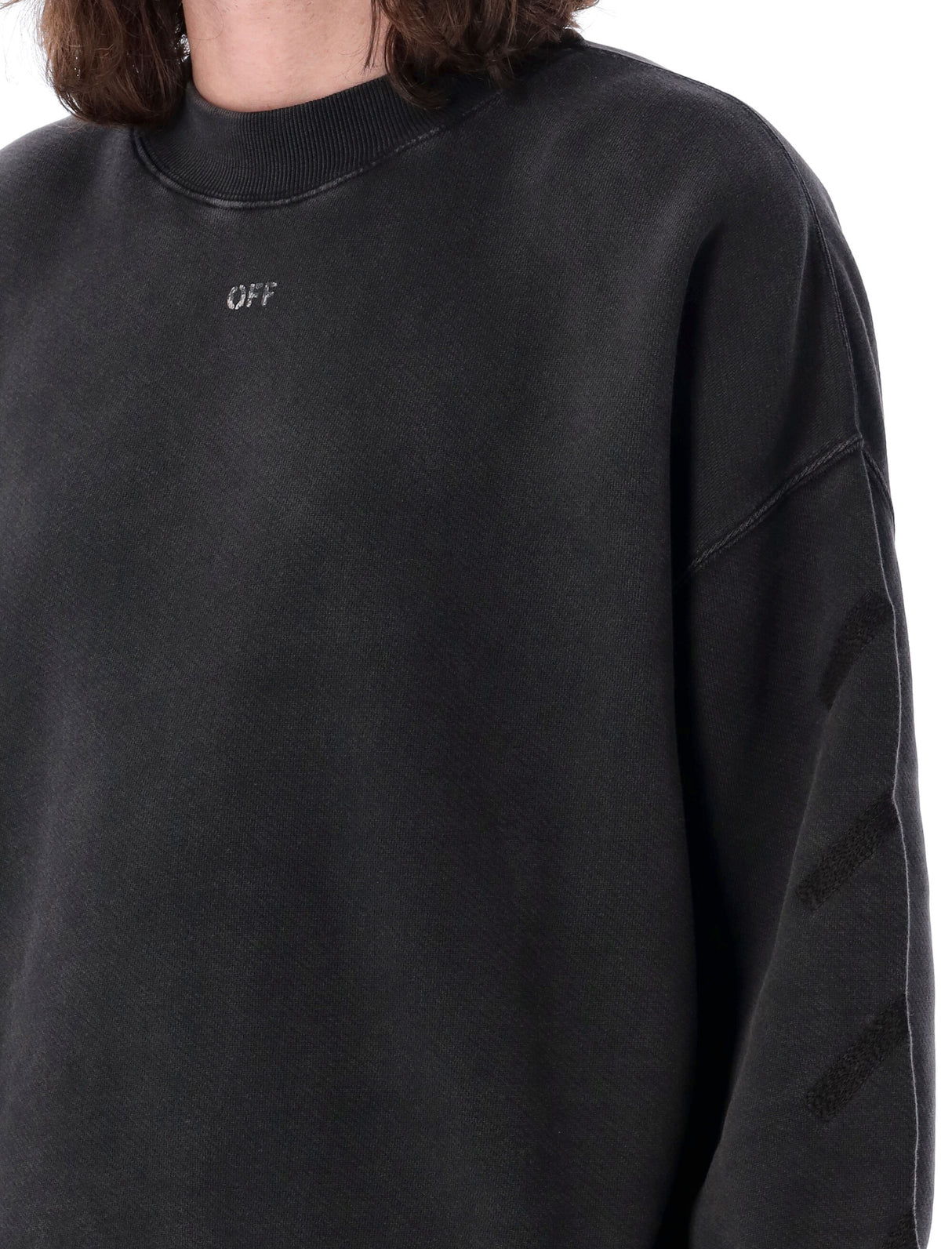 Black and Grey Crewneck Sweatshirt for Men by OFF-WHITE