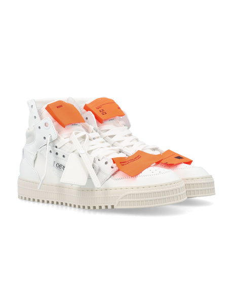 White and Orange 3.0 High-Top Leather Sneakers for Women from SS24 Collection