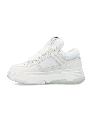 AMIRI Low-Top White Sneakers with Quilted Nubuck Tongue and Perforated Panels for Women