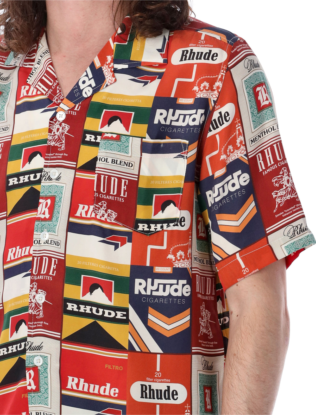RHUDE Silk Bowling Shirt - Loose Fit, Short Sleeves, Straight Hem