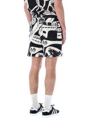 RHUDE Graphic Print Silk Strada Shorts for Men