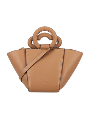 MULBERRY Mini Teak Leather Top-Handle Satchel with Shoulder Strap and Suede Lining, 26x16.5x16 cm