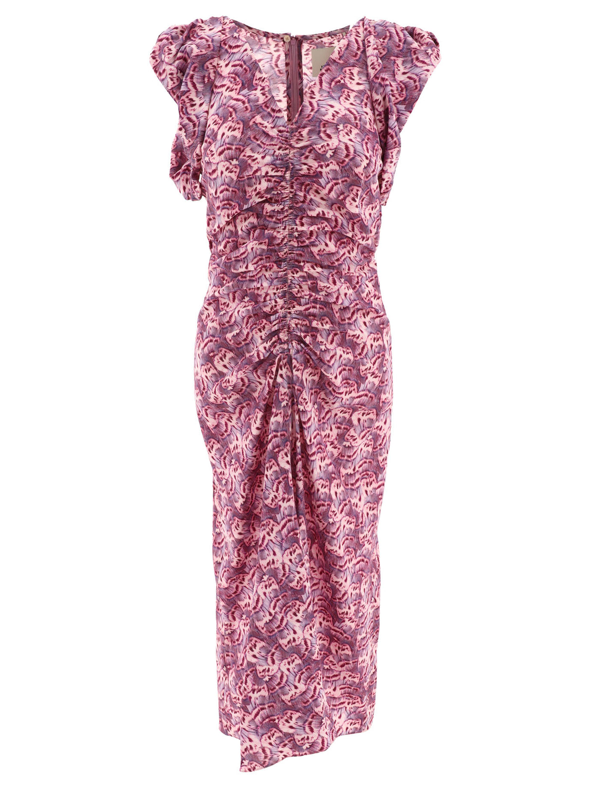 ISABEL MARANT Purple V-Neck Ruffled Dress for Women in SS24