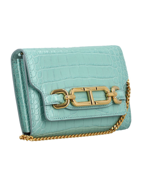 TOM FORD Whitney Mini Chain Shoulder Bag in Pastel Turquoise, 12x18x4 cm