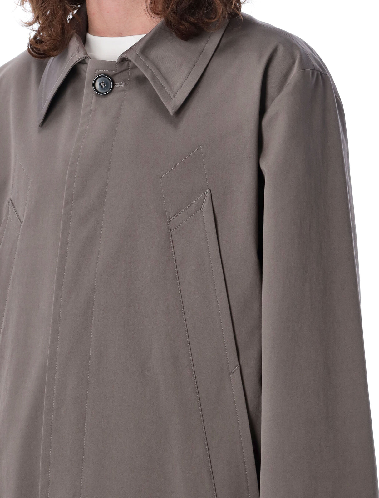Taupe Cotton Twill Men's Trenchcoat - SS24 Collection