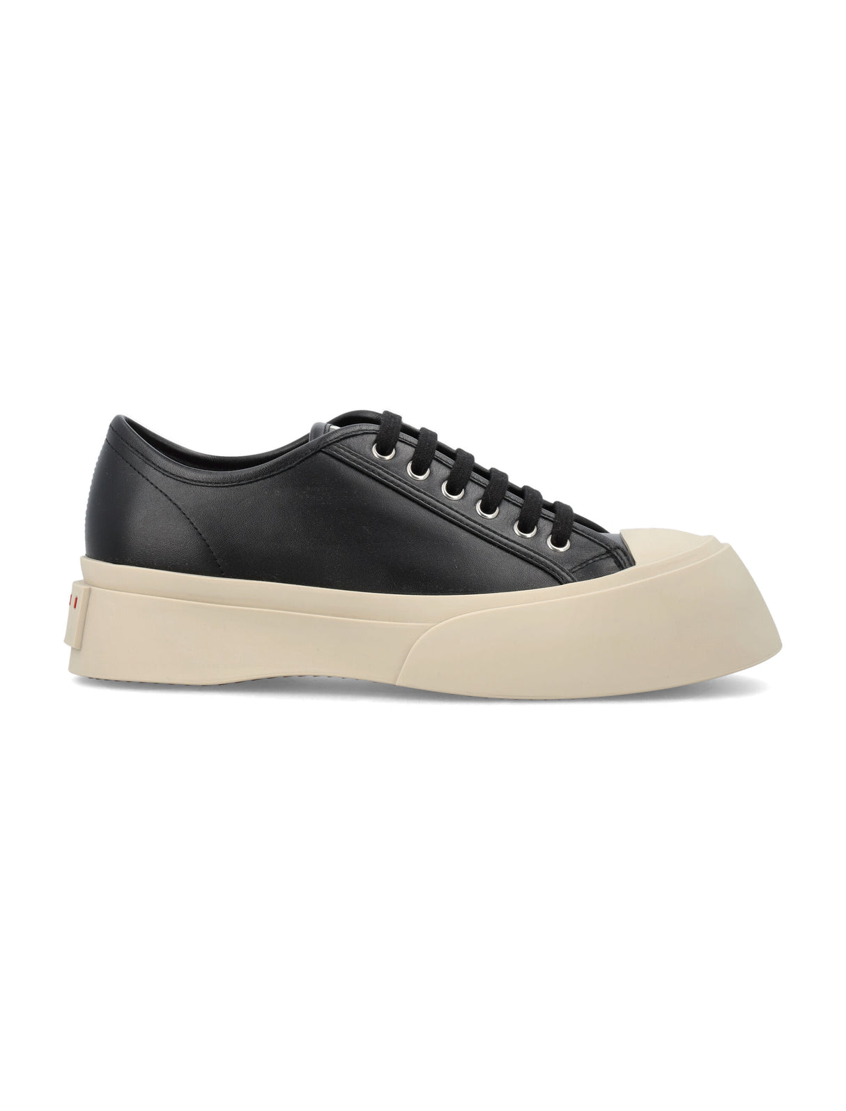 MARNI Chunky Black Leather Lace-Up Sneakers for Women | SS24 Season