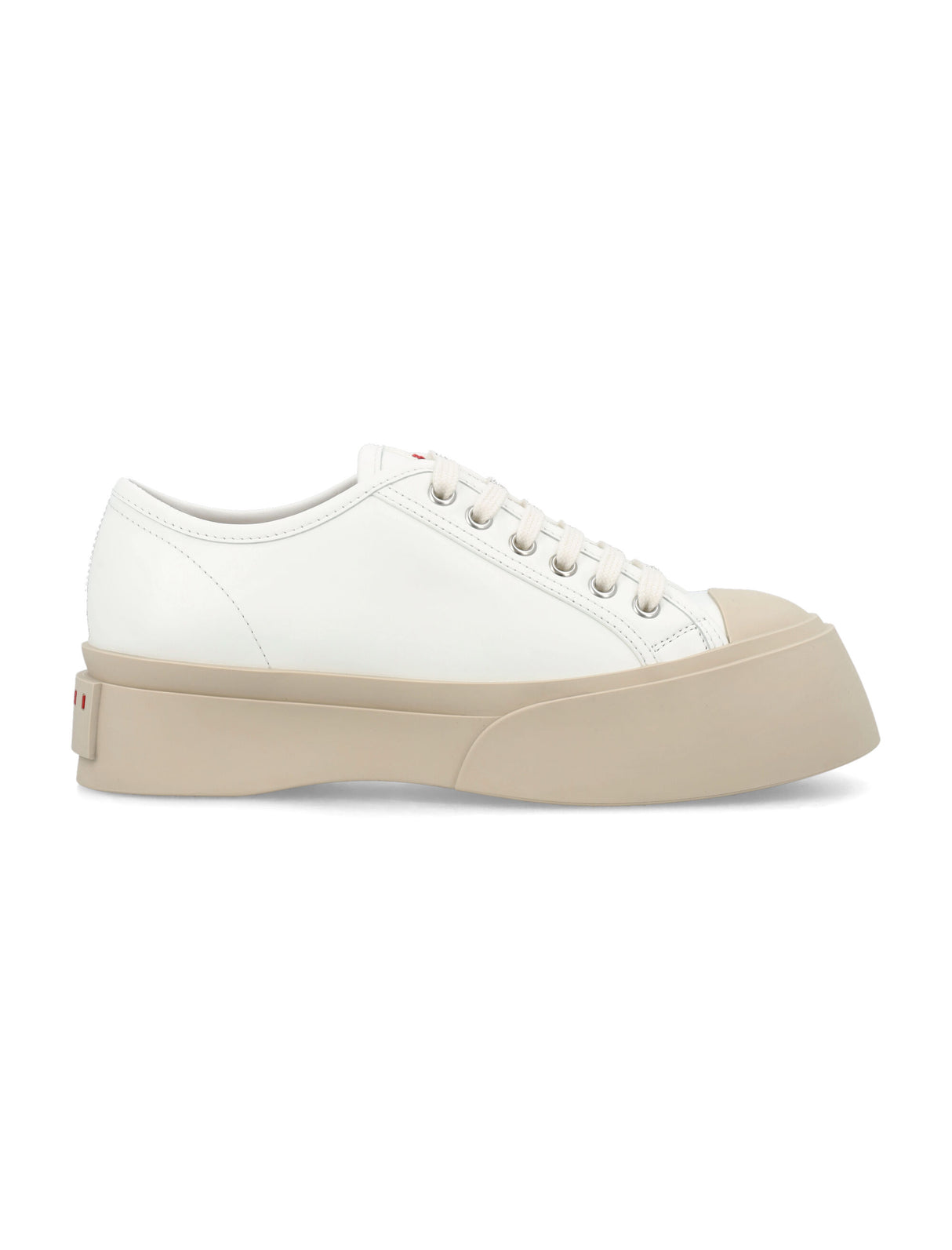 Lily White Leather Lace-Up Sneakers for Women