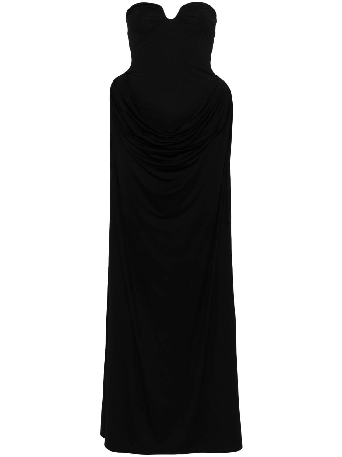 MAGDA BUTRYM Black Padded-Hips Maxi Dress for Women in SS24 Collection