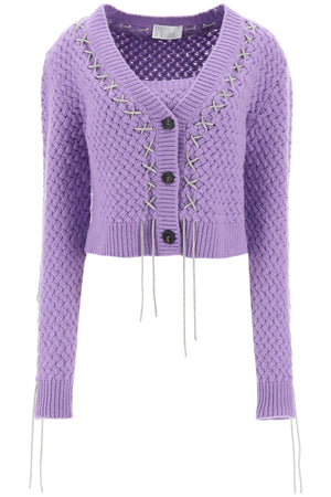 GIUSEPPE DI MORABITO Stunning Purple Knit Twin Set for Women - FW23