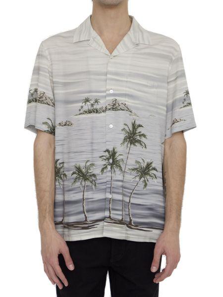 灰色系全印花男式夏威夷襯衫