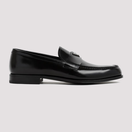 PRADA Stylish and Sophisticated Men's Black Leather Loafers - FW23