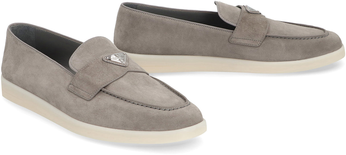 Grey Calf Leather Loafers for Men in SS24 Season