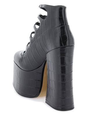 Croc Embossed Kiki Ankle Boots - Black SS24