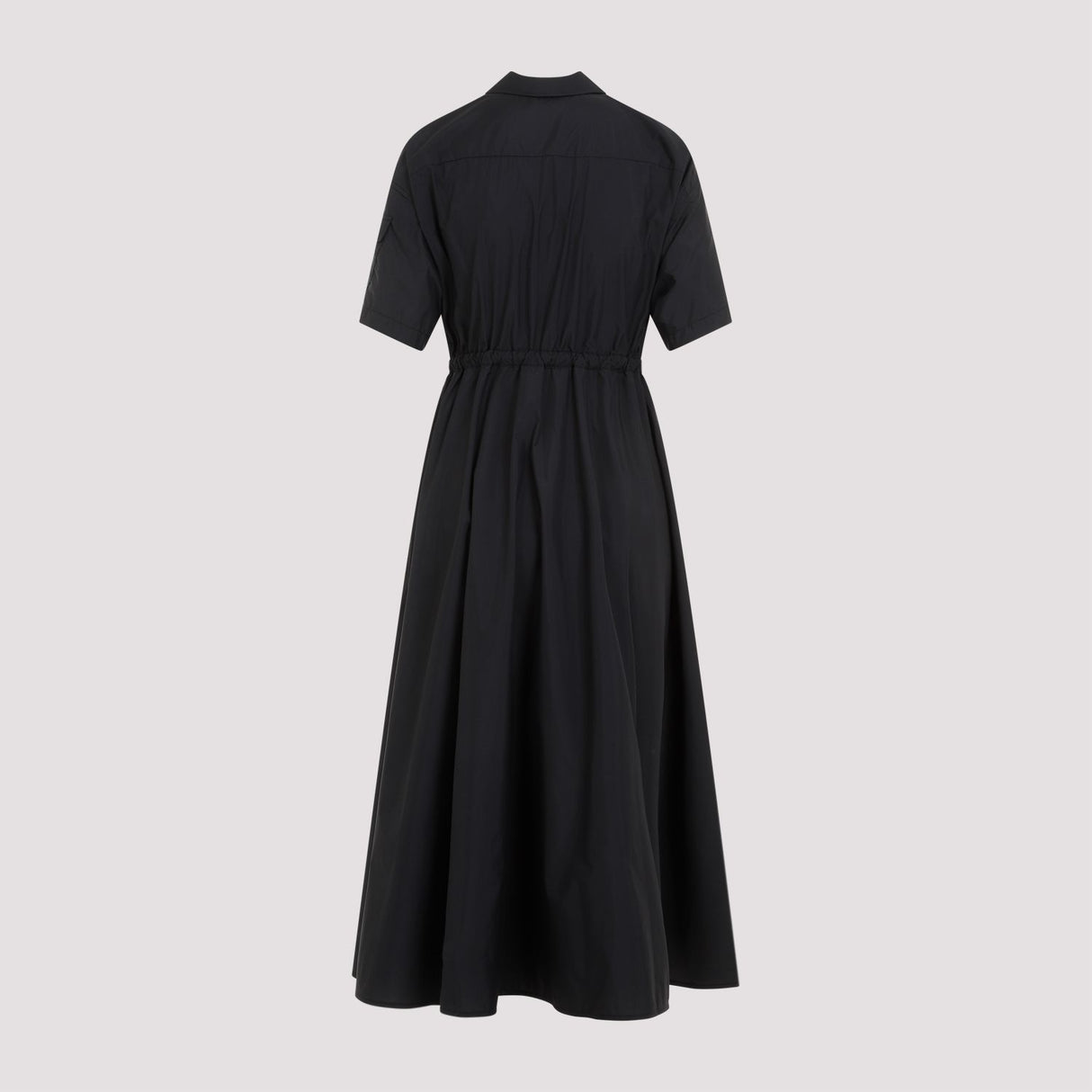 MONCLER Black Nylon Midi Chemisier Dress
