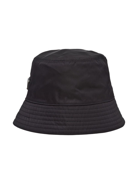 Black Recycled Polyamide Bucket Hat for SS24