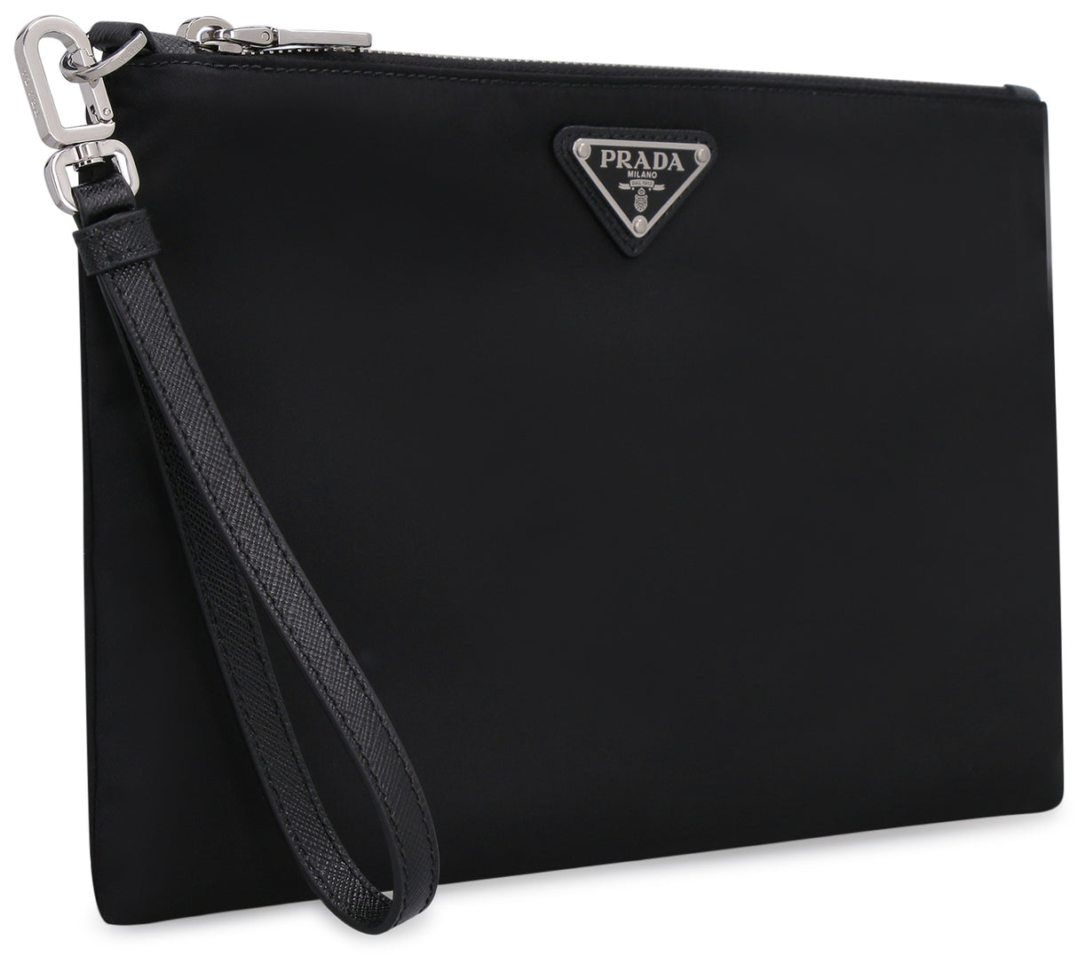 Eco-Friendly Black Nylon Flat Pouch Handbag for Men