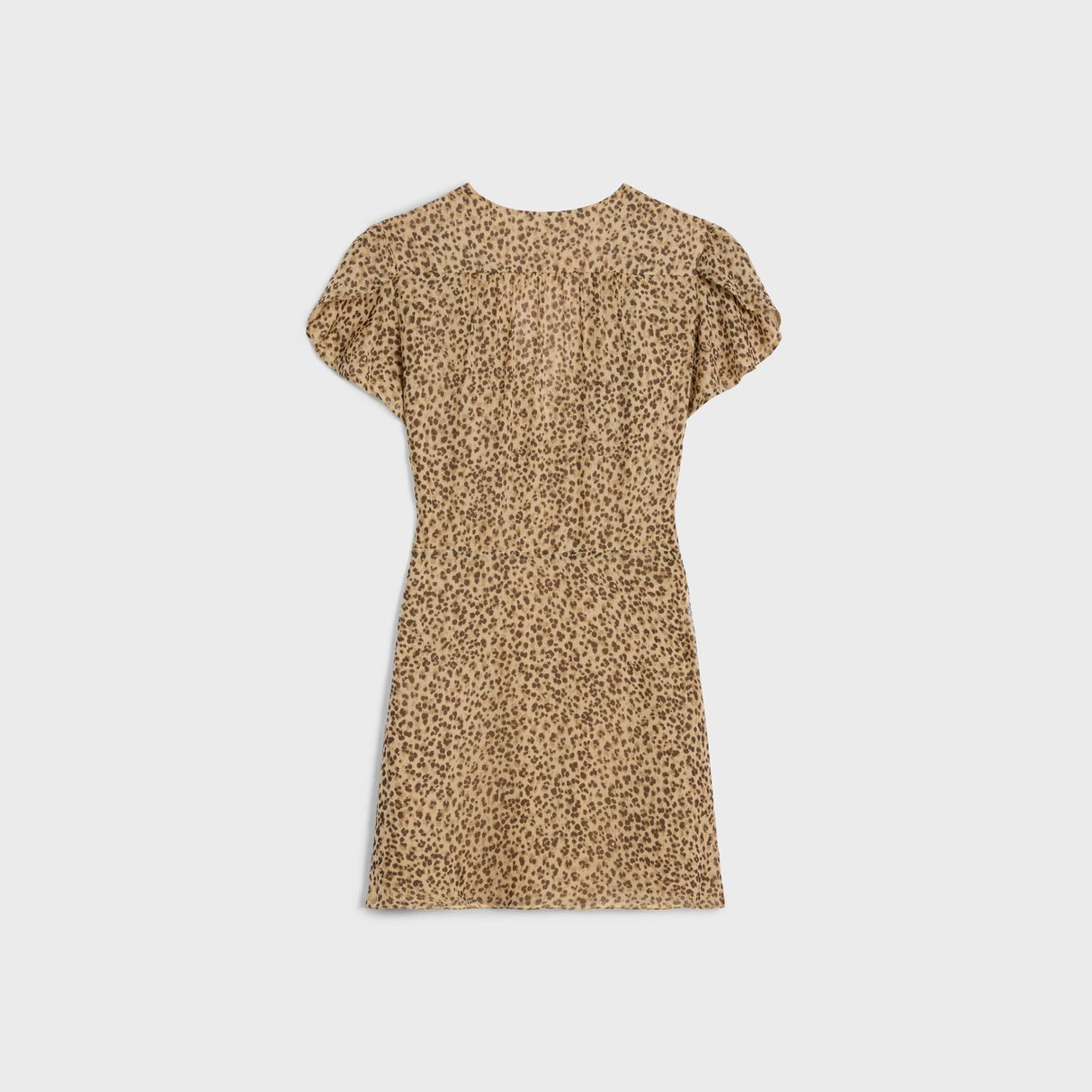 CELINE Leopard-Print Mini Dress for Women - Brown