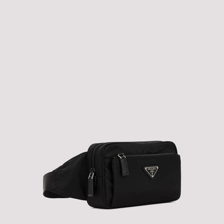PRADA Men's Black Re-Nylon and Saffiano Belt Handbag