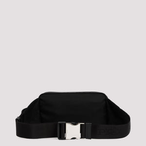 Túi đeo thắt lưng nam bằng vải tái chế Re-Nylon và Saffiano màu đen