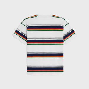CELINE Men's Striped Triumph T-Shirt in White and Multicolor