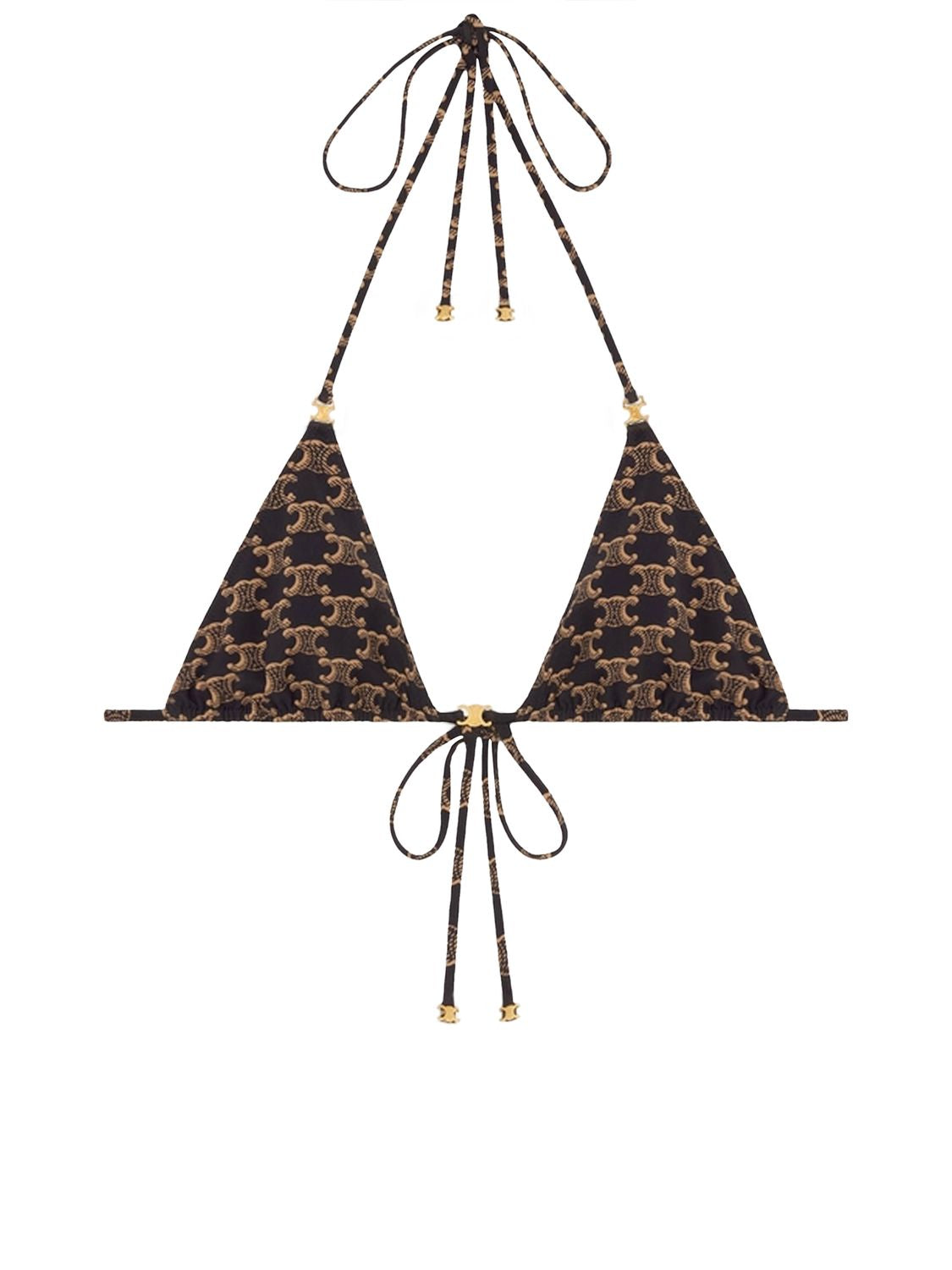 CELINE Brown Triangle Top with All-Over Triomphe Motif for Women