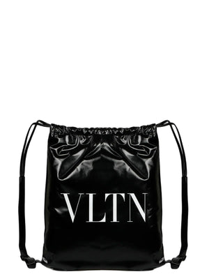 Black Leather Soft Backpack for Men