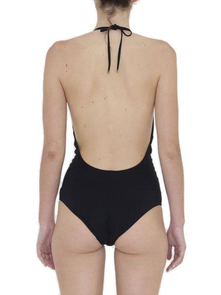 CELINE Stylish Black Cut-Out One-Piece Swimsuit for Women
