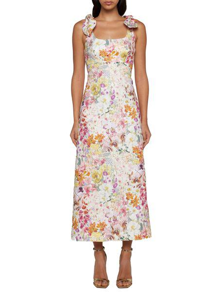 ZIMMERMANN Floral Print Linen Midi Dress - SS24 Collection