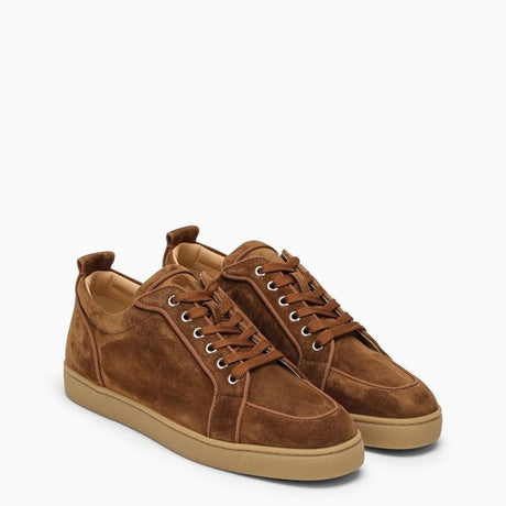Luxurious Brown Suede Low Top Trainers for Men from Christian Louboutin