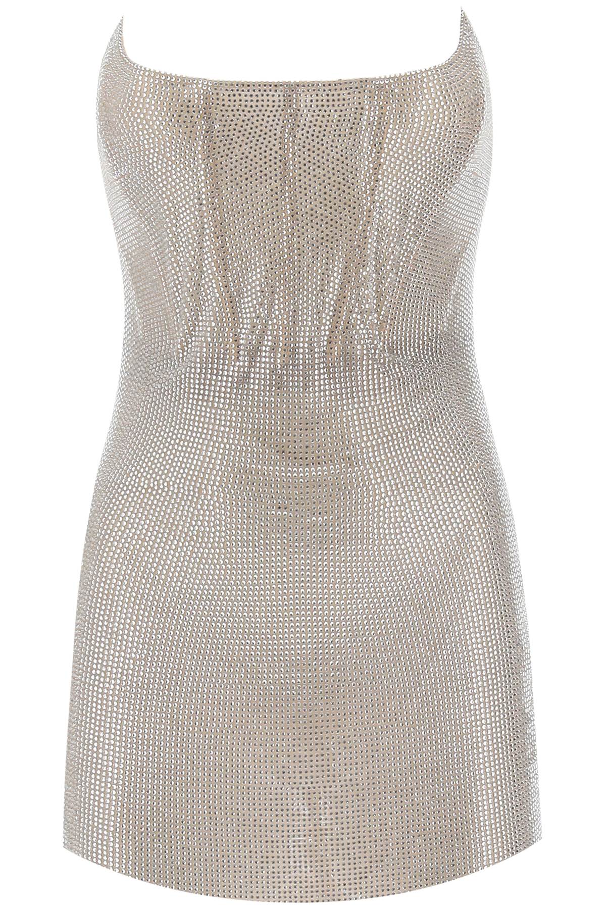 Váy Mini Đầy Lôi Cuốn với hoạ tiết đá quý của GIUSEPPE DI MORABITO màu Beige