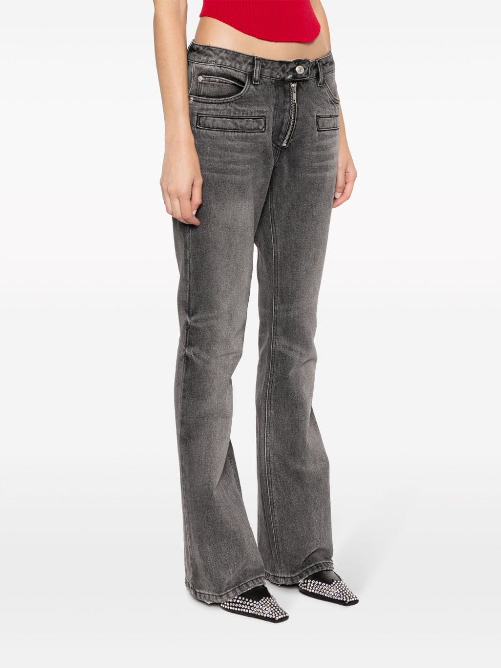 COURREGÈS Stonewashed Gray Denim Jeans for Women