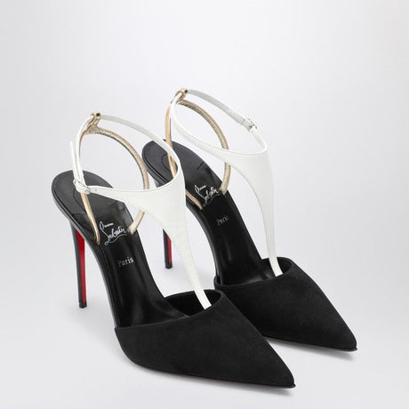 CHRISTIAN LOUBOUTIN  NAPPA LEATHER AND SUEDE BLACK/WHITE ATHINA PUMP