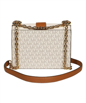 MMK White Leather Crossbody Handbag for Women