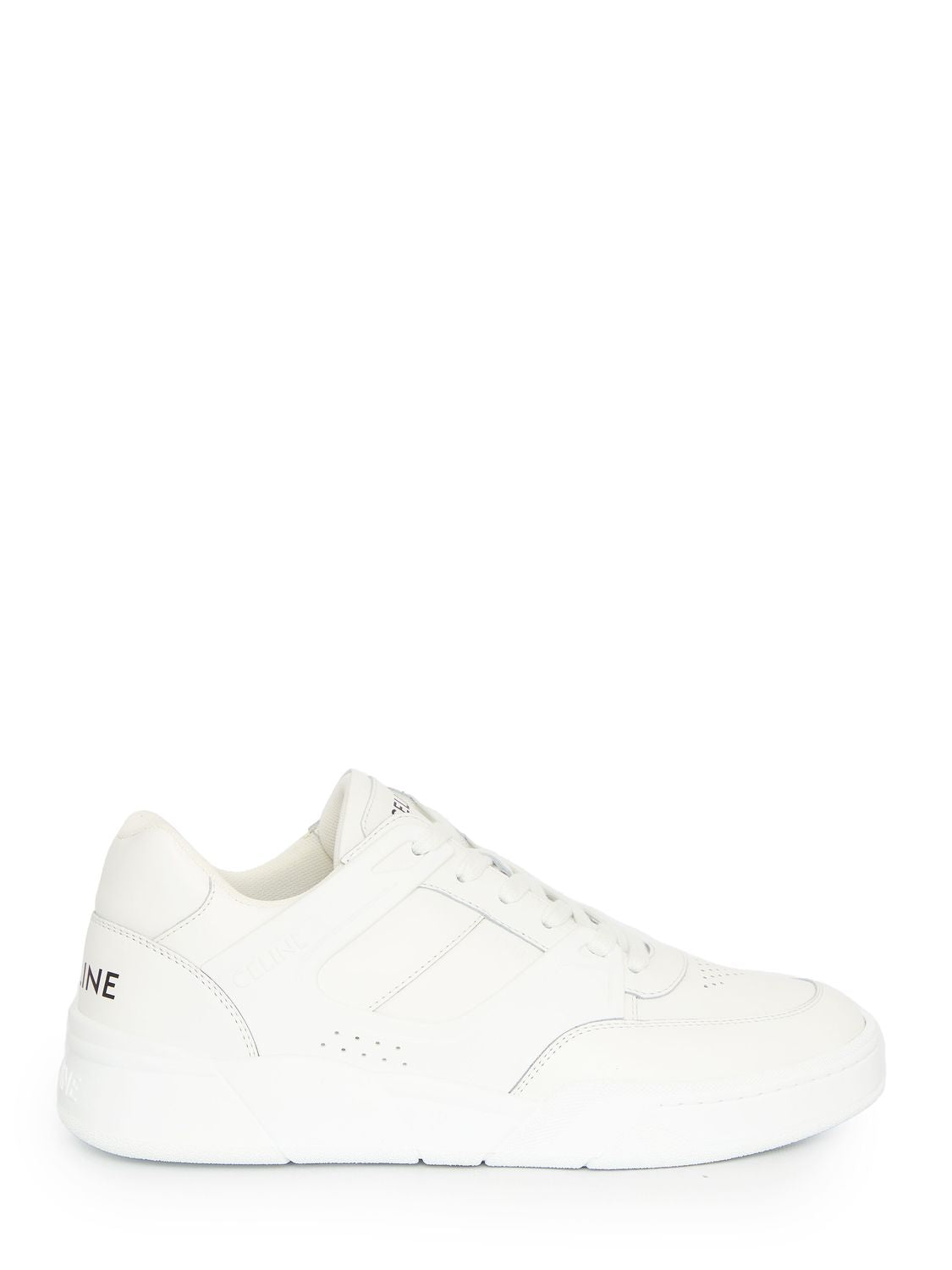 CELINE Men's White Perforated Low Top Sneakers - Italian Sizing