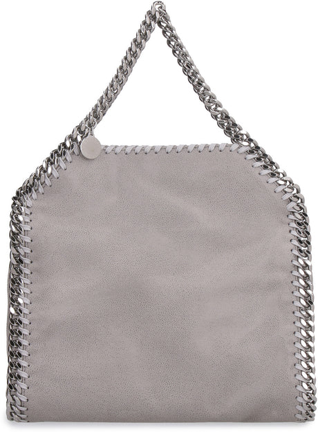 STELLA MCCARTNEY Mini Light Grey Eco-Leather Tote with Chunky Chain