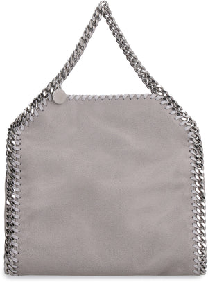 STELLA MCCARTNEY Mini Gray Eco-Leather Tote with Chunky Chain Detail and Interior Pocket