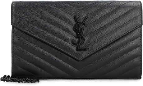 SAINT LAURENT Luxurious Leather Clutch for Women in Classic Black
