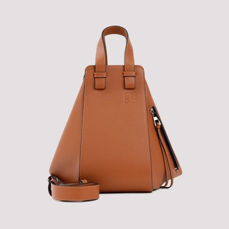 LOEWE Elegant Mini Hammock Handbag in Brown Leather 24x30x12.5 cm